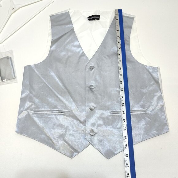 American Exchange Satin Formal Vest Matching Pocket Square Boy's Size 14 NWOT - Picture 9 of 9